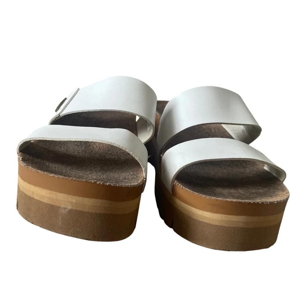 Reef Cushion Vista Higher White Platform Sandals Arch Support Slides 9